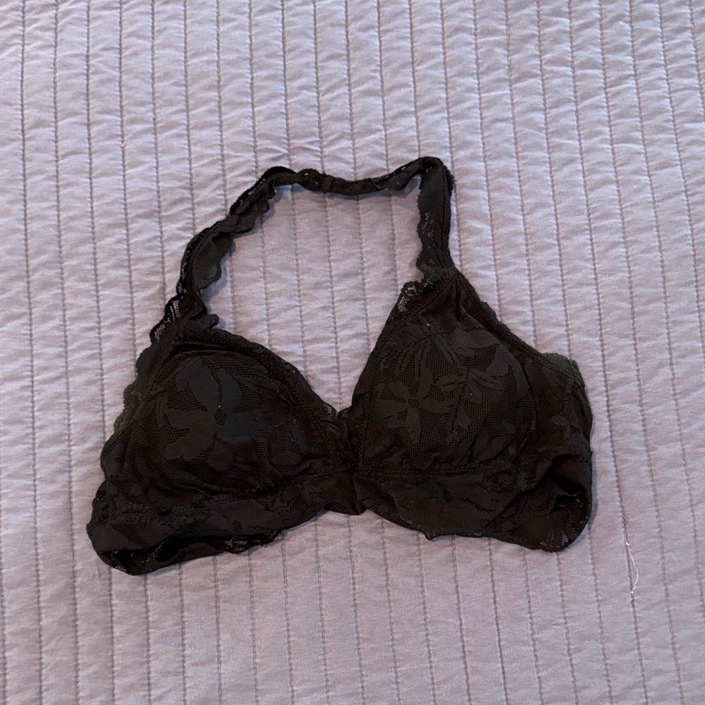 Aerie Black Floral Lace Bralette